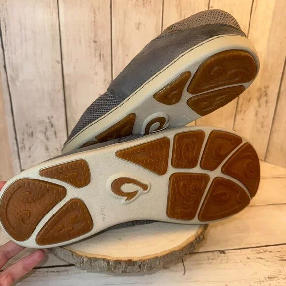 OluKai Nohea Moku Gray Mesh Slip On Casual Loafers Boat Shoes Mens Size 12 - Picture 9 of 9